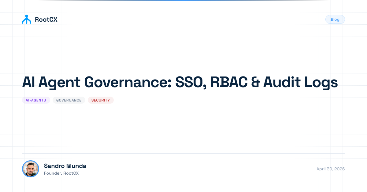 AI Agent Governance: SSO, RBAC & Audit Logs | RootCX Blog