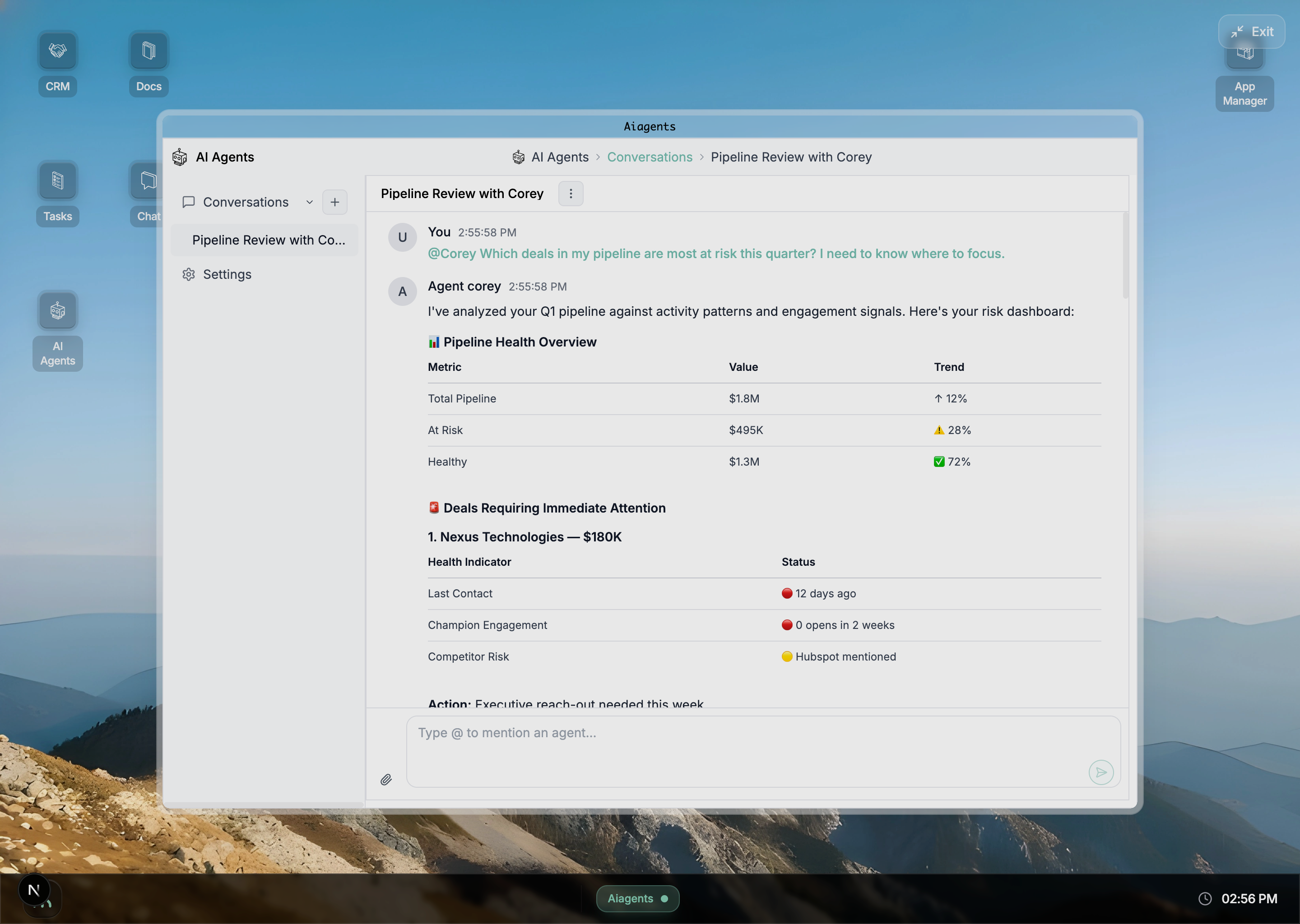 Corey AI Agent Interface